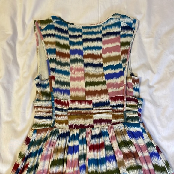 Anthropologie Maeve Sennebec Keyhole Dress Multicolor Rainbow Jersey Knit - Picture 4 of 11